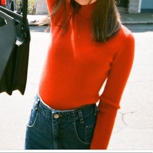 Club Monaco Ribbed Wool Julie Turtleneck